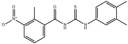 N-[(3,4-dimethylphenyl)carbamothioyl]-2-methyl-3-nitrobenzamide Structural