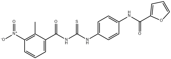 N-[4-({[(2-methyl-3-nitrophenyl)carbonyl]carbamothioyl}amino)phenyl]furan-2-carboxamide Structural
