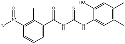 N-[(2-hydroxy-4,5-dimethylphenyl)carbamothioyl]-2-methyl-3-nitrobenzamide Structural