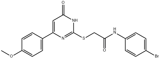 N-(4-bromophenyl)-2-{[4-(4-methoxyphenyl)-6-oxo-1,6-dihydropyrimidin-2-yl]sulfanyl}acetamide Structural