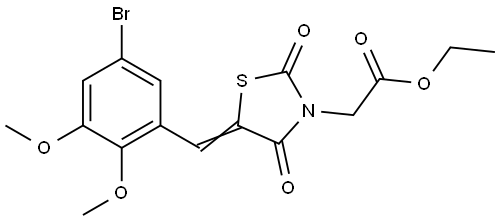 ethyl [(5Z)-5-(5-bromo-2,3-dimethoxybenzylidene)-2,4-dioxo-1,3-thiazolidin-3-yl]acetate Structural