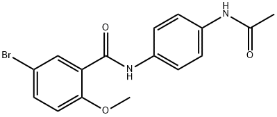 N-[4-(acetylamino)phenyl]-5-bromo-2-methoxybenzamide Structural