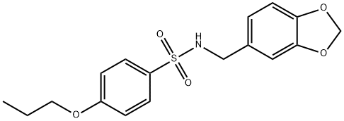 N-(benzo[d][1,3]dioxol-5-ylmethyl)-4-propoxybenzenesulfonamide Structural