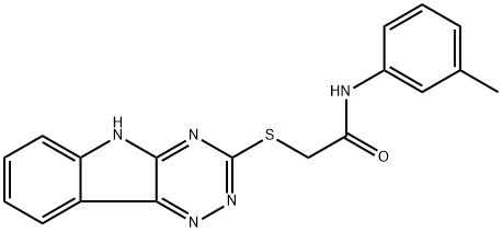 N-(3-methylphenyl)-2-(5H-[1,2,4]triazino[5,6-b]indol-3-ylsulfanyl)acetamide Structural