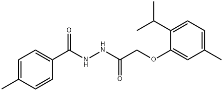 N'-[(2-isopropyl-5-methylphenoxy)acetyl]-4-methylbenzohydrazide Structural