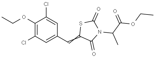ethyl 2-[(5Z)-5-(3,5-dichloro-4-ethoxybenzylidene)-2,4-dioxo-1,3-thiazolidin-3-yl]propanoate Structural