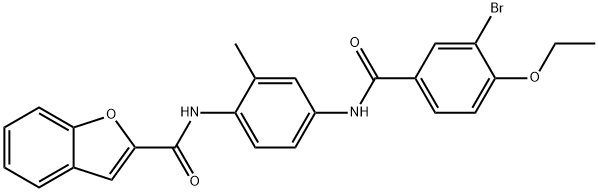 N-(4-{[(3-bromo-4-ethoxyphenyl)carbonyl]amino}-2-methylphenyl)-1-benzofuran-2-carboxamide Structural