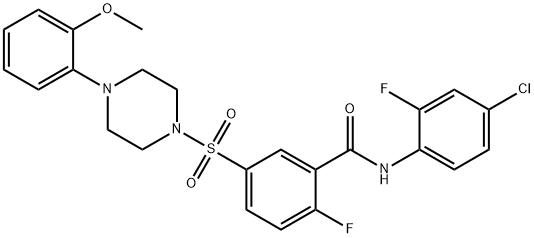 N-(4-chloro-2-fluorophenyl)-2-fluoro-5-((4-(2-methoxyphenyl)piperazin-1-yl)sulfonyl)benzamide Structural
