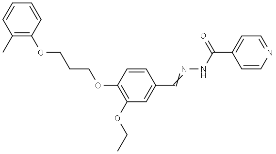 N'-[(E)-{3-ethoxy-4-[3-(2-methylphenoxy)propoxy]phenyl}methylidene]pyridine-4-carbohydrazide Structural