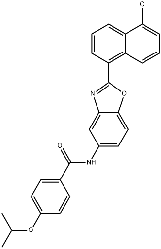N-[2-(5-chloronaphthalen-1-yl)-1,3-benzoxazol-5-yl]-4-propan-2-yloxybenzamide Structural
