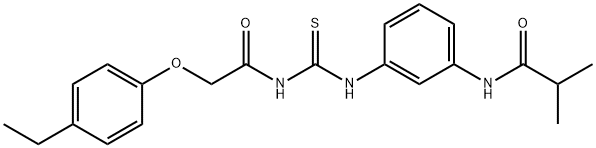N-[3-({[(4-ethylphenoxy)acetyl]carbamothioyl}amino)phenyl]-2-methylpropanamide Structural