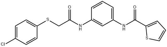 N-[3-({[(4-chlorophenyl)sulfanyl]acetyl}amino)phenyl]thiophene-2-carboxamide Structural