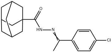N'-[(1E)-1-(4-chlorophenyl)ethylidene]tricyclo[3.3.1.1~3,7~]decane-1-carbohydrazide Structural