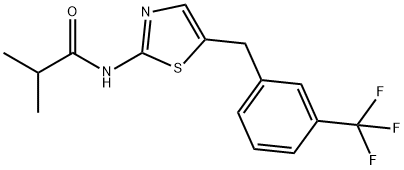 N-(5-(3-(trifluoromethyl)benzyl)thiazol-2-yl)isobutyramide Structural