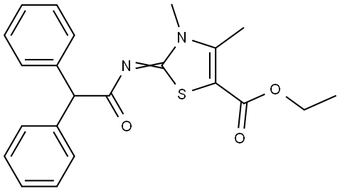 ethyl (Z)-2-((2,2-diphenylacetyl)imino)-3,4-dimethyl-2,3-dihydrothiazole-5-carboxylate Structural