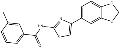 N-(4-(benzo[d][1,3]dioxol-5-yl)thiazol-2-yl)-3-methylbenzamide Structural
