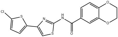 N-(4-(5-chlorothiophen-2-yl)thiazol-2-yl)-2,3-dihydrobenzo[b][1,4]dioxine-6-carboxamide Structural