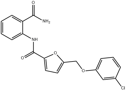 N-(2-carbamoylphenyl)-5-[(3-chlorophenoxy)methyl]furan-2-carboxamide Structural