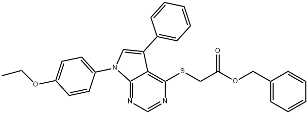 benzyl 2-((7-(4-ethoxyphenyl)-5-phenyl-7H-pyrrolo[2,3-d]pyrimidin-4-yl)thio)acetate Structural
