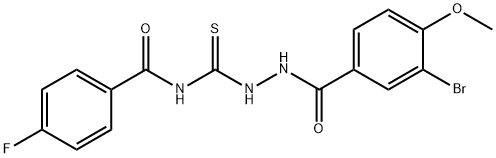 N-{[2-(3-bromo-4-methoxybenzoyl)hydrazino]carbonothioyl}-4-fluorobenzamide Structural