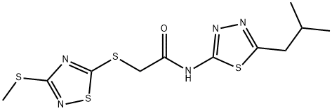 N-[5-(2-methylpropyl)-1,3,4-thiadiazol-2-yl]-2-{[3-(methylsulfanyl)-1,2,4-thiadiazol-5-yl]sulfanyl}acetamide Structural