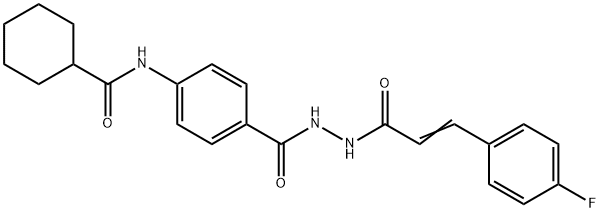 N-[4-({2-[3-(4-fluorophenyl)acryloyl]hydrazino}carbonyl)phenyl]cyclohexanecarboxamide Structural