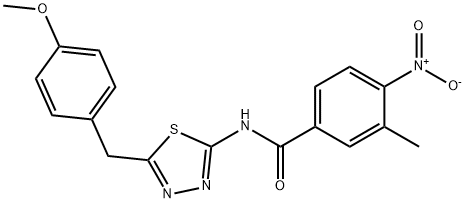 N-[5-(4-methoxybenzyl)-1,3,4-thiadiazol-2-yl]-3-methyl-4-nitrobenzamide Structural