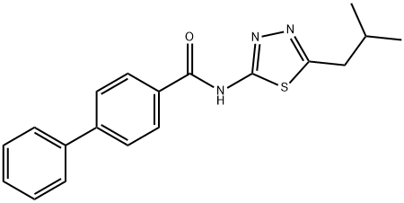 N-[5-(2-methylpropyl)-1,3,4-thiadiazol-2-yl]biphenyl-4-carboxamide Structural