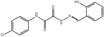 N-(4-chlorophenyl)-2-[(2E)-2-(2-hydroxybenzylidene)hydrazinyl]-2-oxoacetamide Structural