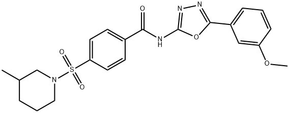 N-(5-(3-methoxyphenyl)-1,3,4-oxadiazol-2-yl)-4-((3-methylpiperidin-1-yl)sulfonyl)benzamide Structural
