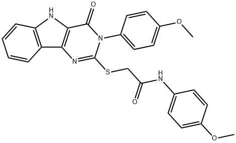 N-(4-methoxyphenyl)-2-((3-(4-methoxyphenyl)-4-oxo-4,5-dihydro-3H-pyrimido[5,4-b]indol-2-yl)thio)acetamide Structural