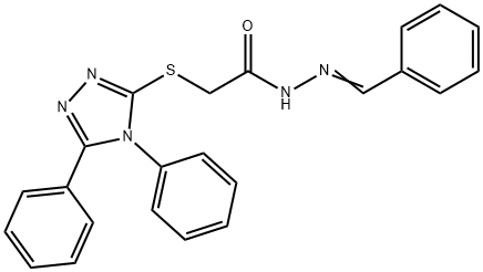 N-[(E)-benzylideneamino]-2-[(4,5-diphenyl-1,2,4-triazol-3-yl)sulfanyl]acetamide Structural
