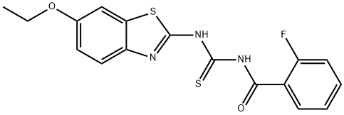 N-[(6-ethoxy-1,3-benzothiazol-2-yl)carbamothioyl]-2-fluorobenzamide Structural