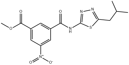 methyl 3-{[5-(2-methylpropyl)-1,3,4-thiadiazol-2-yl]carbamoyl}-5-nitrobenzoate Structural