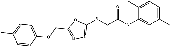 N-(2,5-dimethylphenyl)-2-({5-[(4-methylphenoxy)methyl]-1,3,4-oxadiazol-2-yl}sulfanyl)acetamide Structural