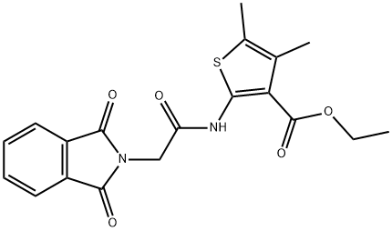 ethyl 2-(2-(1,3-dioxoisoindolin-2-yl)acetamido)-4,5-dimethylthiophene-3-carboxylate Structural