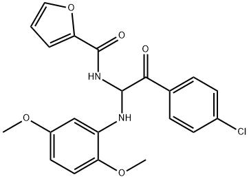 N-[2-(4-chlorophenyl)-1-(2,5-dimethoxyanilino)-2-oxoethyl]furan-2-carboxamide Structural