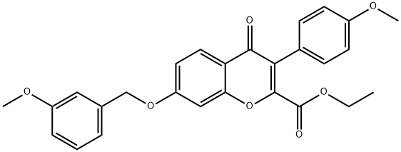 ethyl 3-(4-methoxyphenyl)-7-[(3-methoxyphenyl)methoxy]-4-oxochromene-2-carboxylate Structural