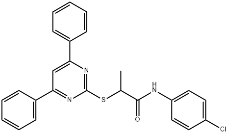 N-(4-chlorophenyl)-2-[(4,6-diphenylpyrimidin-2-yl)sulfanyl]propanamide Structural