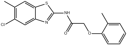 N-(5-chloro-6-methyl-1,3-benzothiazol-2-yl)-2-(2-methylphenoxy)acetamide Structural