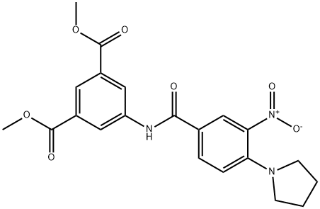 dimethyl 5-({[3-nitro-4-(pyrrolidin-1-yl)phenyl]carbonyl}amino)benzene-1,3-dicarboxylate Structural