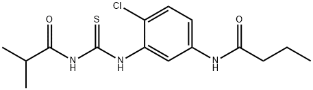 N-(4-chloro-3-{[(2-methylpropanoyl)carbamothioyl]amino}phenyl)butanamide Structural