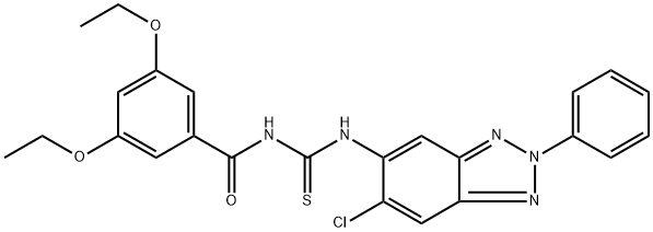N-[(6-chloro-2-phenyl-2H-benzotriazol-5-yl)carbamothioyl]-3,5-diethoxybenzamide Structural