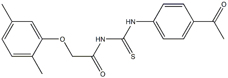 N-{[(4-acetylphenyl)amino]carbonothioyl}-2-(2,5-dimethylphenoxy)acetamide Structural