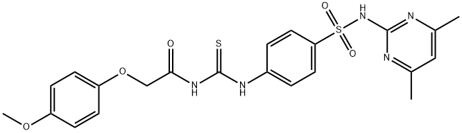 N-{[(4-{[(4,6-dimethyl-2-pyrimidinyl)amino]sulfonyl}phenyl)amino]carbonothioyl}-2-(4-methoxyphenoxy)acetamide Structural