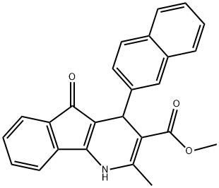 methyl 2-methyl-4-(naphthalen-2-yl)-5-oxo-4,5-dihydro-1H-indeno[1,2-b]pyridine-3-carboxylate Structural