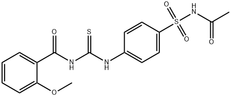 N-[[4-(acetylsulfamoyl)phenyl]carbamothioyl]-2-methoxybenzamide Structural