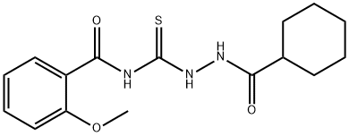 N-[(cyclohexanecarbonylamino)carbamothioyl]-2-methoxybenzamide Structural