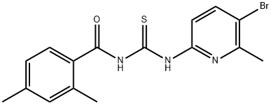 N-[(5-bromo-6-methylpyridin-2-yl)carbamothioyl]-2,4-dimethylbenzamide Structural