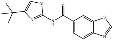 N-(4-(tert-butyl)thiazol-2-yl)benzo[d]thiazole-6-carboxamide Structural